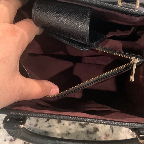 Leather coach handbag. Suede interior. - Picture 9 of 12